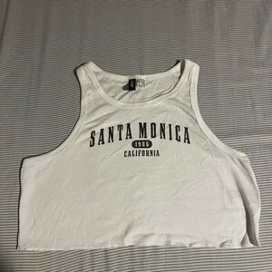 white cropped tank top